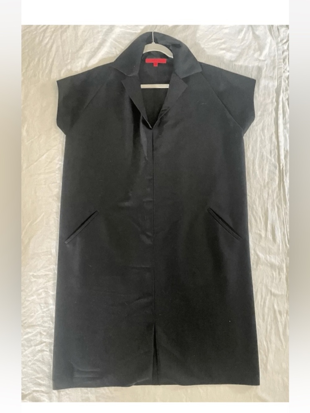 Shamask Black wool cap sleeve shirt dress Pockets  Size 1(6/8)